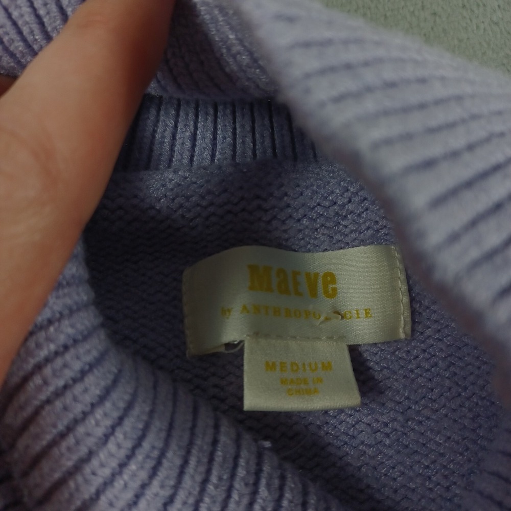 Maeve Sweater Womens‎ Medium Purple Turtleneck Anthropologie Casual Preppy - Picture 4 of 8